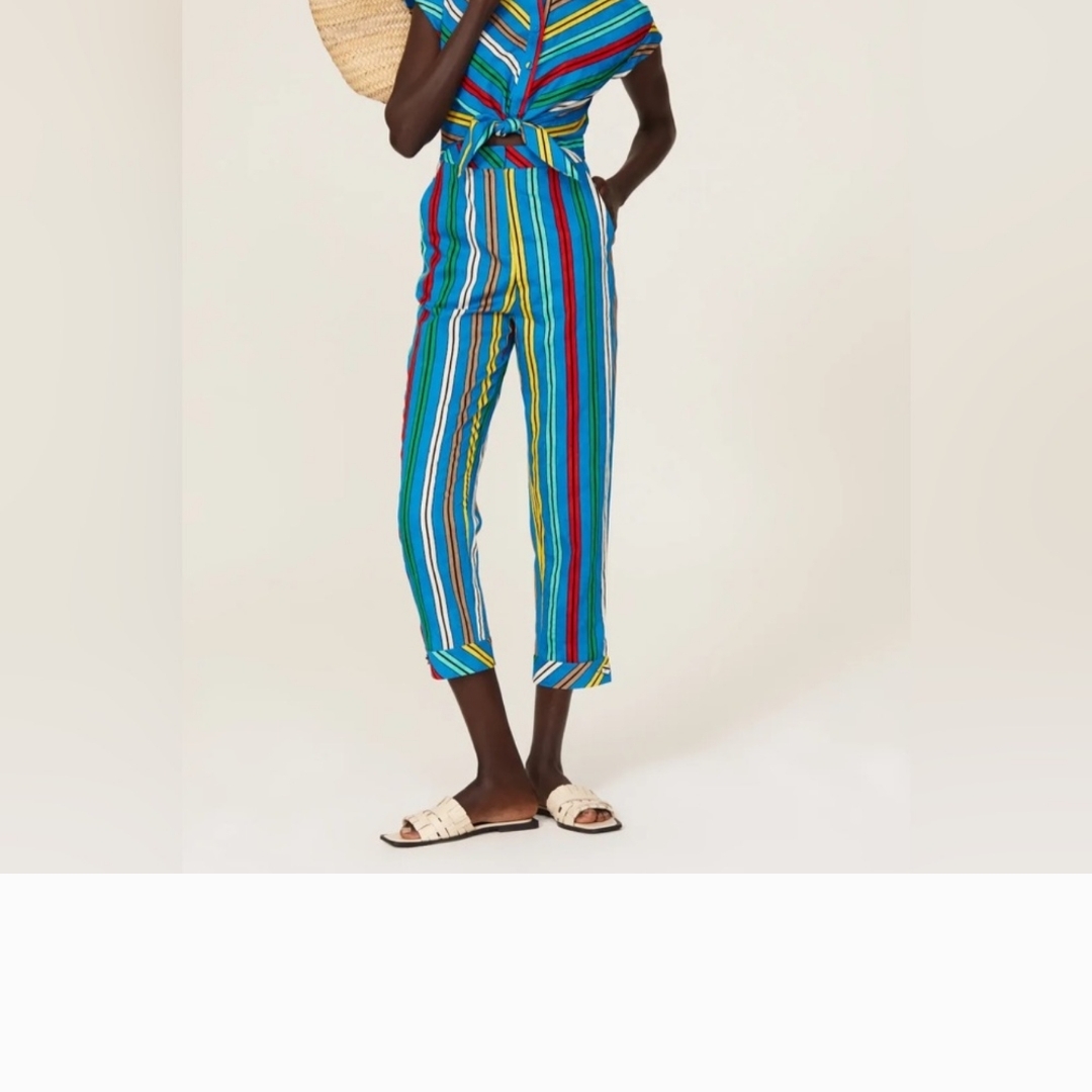 Diane Von Furstenberg Striped Multicolor Jumpsuit "Sz M/L"